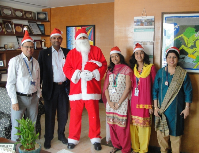 Santa Claus with CEO and Team