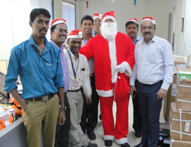 Santa Claus with IT Team